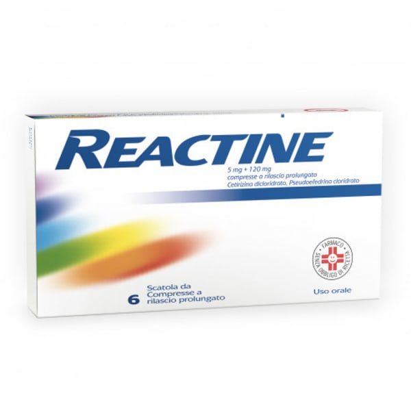 REACTINE*6CPR 5MG+120MG RP