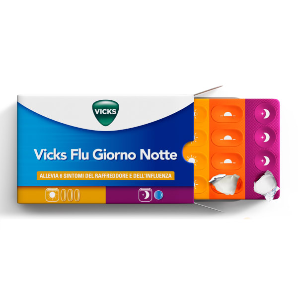 VICKS FLU GIORNO NOTTE*12+4CPR
