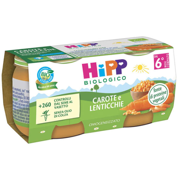 HIPP BIO OMOG CAROTE/LENT2X80G